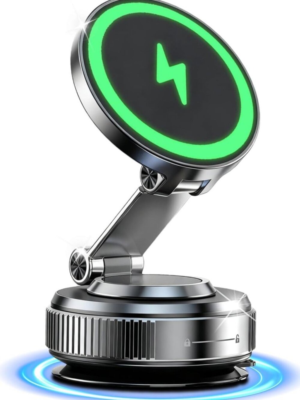 15W Fast Charging Magnetic Car Mount Charger - Ultra Suction Cup Phone Holder